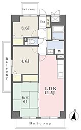 Osaka Metro御堂筋線 なかもず駅 徒歩1分の賃貸マンション 2階3LDKの間取り