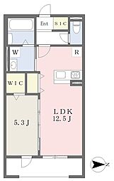近鉄奈良線 若江岩田駅 徒歩6分の賃貸アパート 1階1LDKの間取り