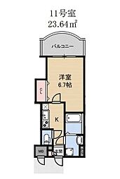 Ｌｕｘｅ田辺 9階1Kの間取り