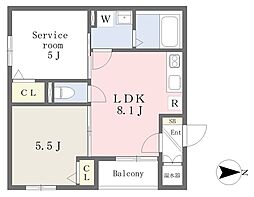 レジーナ　エスト 2階1SLDKの間取り