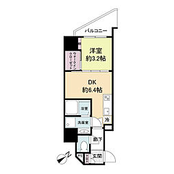 セレニテ難波ミラク参番館 3階1DKの間取り