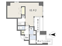 Osaka Metro千日前線 阿波座駅 徒歩4分の賃貸マンション 4階ワンルームの間取り