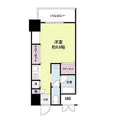 エル・セレーノ九条 2階1Kの間取り