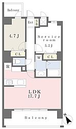 ラ・カーサ・フェリーチェ堺 1SLDKの間取図画像