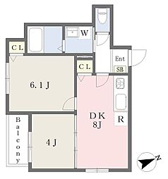 (仮称)F asecia basse 2DKの間取図画像