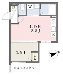 (仮称)F asecia basse 1LDKの間取図画像