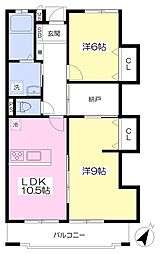 ヴィラ・あなしの森 2SLDKの間取図画像