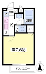 グリーンベレーA 1Kの間取図画像