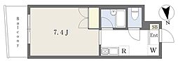 アーバンシティ上本町 ワンルームの間取図画像