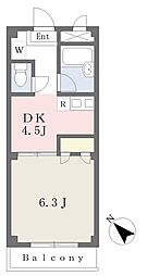 グリーンヒルズ 1DKの間取図画像