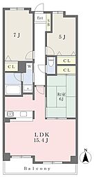 ローレルコート谷町 3LDKの間取図画像
