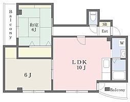 ヌベールマツイ 2LDKの間取図画像