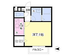 グレージュ山手 1Kの間取図画像