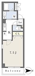 ルミエール玉造 1Kの間取図画像