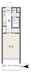 リフレックス 1Kの間取図画像