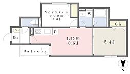 ハーネ・プラスワン 1SLDKの間取図画像