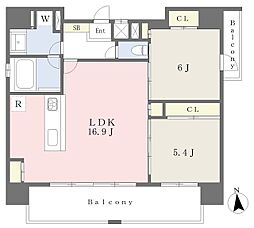 ラフィーネ城南 2LDKの間取図画像