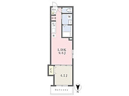 Fメゾンglatt1 1LDKの間取図画像
