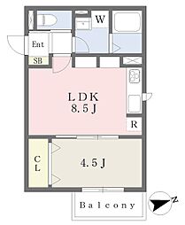 HYO-DORU大今里 1LDKの間取図画像