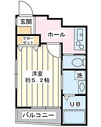アドバンテージ堀江 3階1Kの間取り
