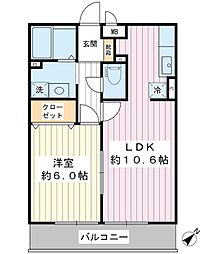 アヴァンタージュ 1LDKの間取図画像