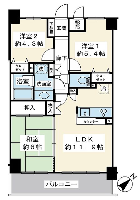 南東向きで陽当り良好な3LDK。リフォーム条件付き販売につき、詳細は担当までお問合せ下さい。