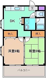 ベルメゾンタムラ 2DKの間取図画像