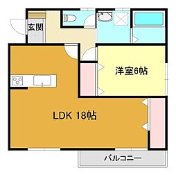 モアコンフォートA 1LDKの間取図画像