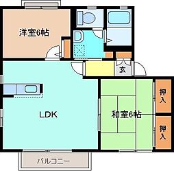 アルカディアA 2LDKの間取図画像