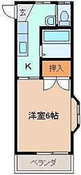 ブルーハイツ 1Kの間取図画像