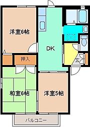 ピュアフレグランスA 3DKの間取図画像