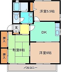 フレグランスＥＭ 2階3DKの間取り