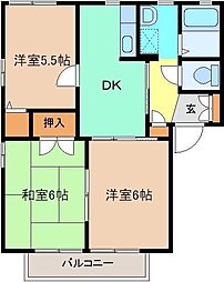 ファミール　Ｃ 2階3DKの間取り