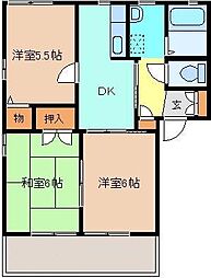 フレグランス秀夏 1階3DKの間取り