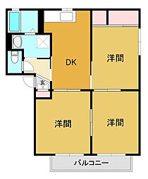 プログレ　Ａ 2階3DKの間取り