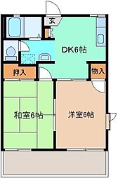 ファミール　Ａ 1階2DKの間取り