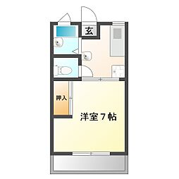 エステーニA 1Kの間取図画像