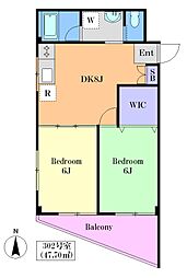 新忠ハウジングビル 2SLDKの間取図画像