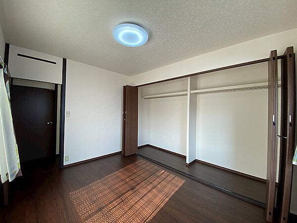 2F洋室6帖。壁一面の収納がある収納力のあるお部屋です