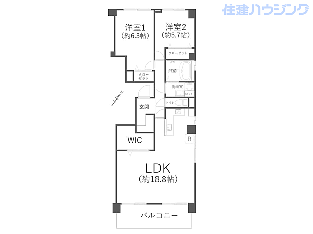 ストークマンション三田(2LDK) 3階の間取り
