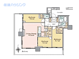 HARUMI FLAG SEA VILLAGEA棟 3SLDKの間取図画像