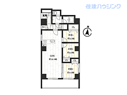 牛込ハイマンション 3LDKの間取図画像