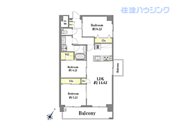 日商岩井東品川マンション 3LDKの間取図画像