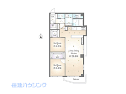 ライオンズマンション文京第2 2LDKの間取図画像