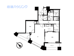 中目黒アトラスタワー 2LDKの間取図画像