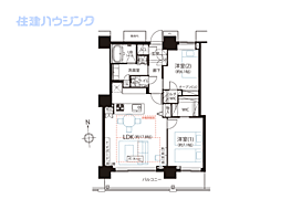 ベイクレストタワー 2LDKの間取図画像