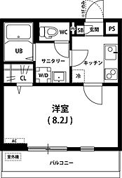 リブリ・GALAXY WOLF 3階1Kの間取り