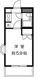ジョイフルイケガミ ワンルームの間取図画像