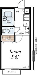 リリックコート自由が丘 1Kの間取図画像