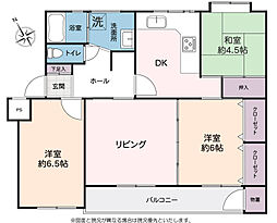 大船ダイヤハイツ2号棟 3LDKの間取図画像